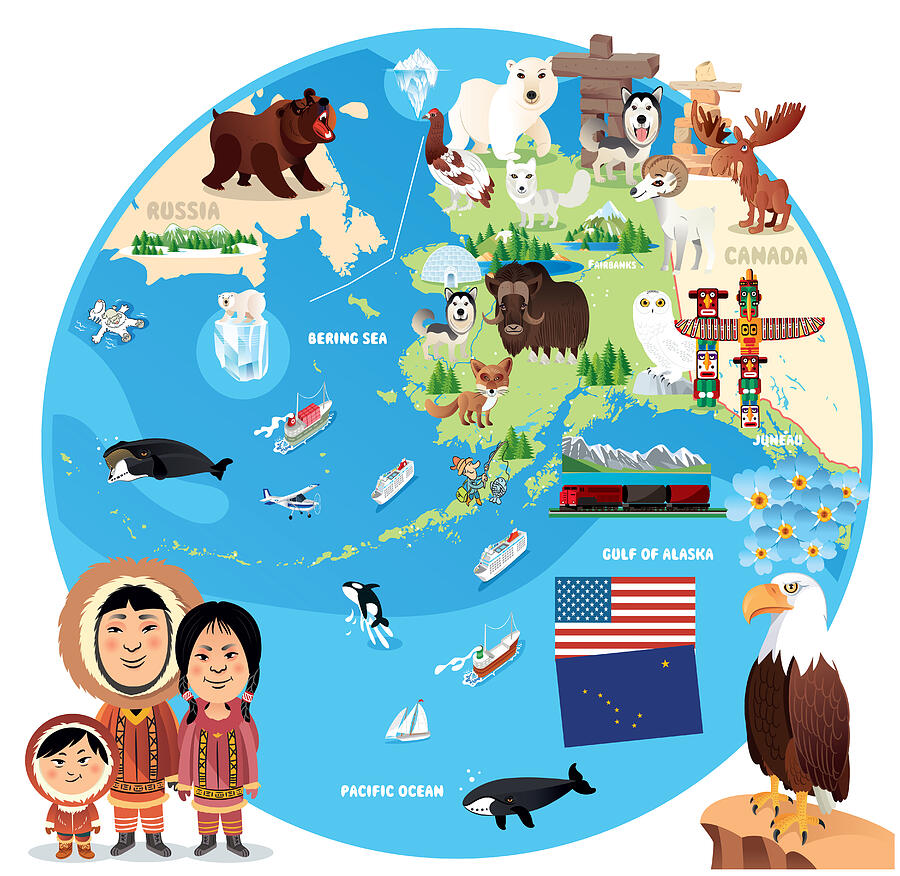 Alaska Map Drawing by Drmakkoy Alaska Map Drawing by Drmakkoy