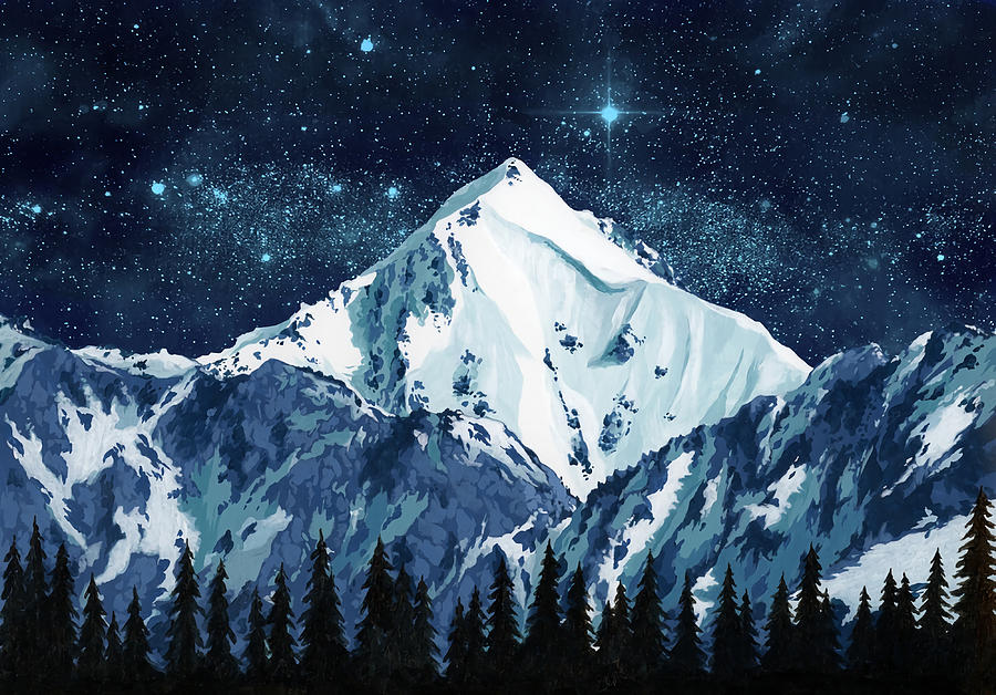 Alaska Night Sky 1 aesthetic Painting by Ben Carrie | Fine Art America