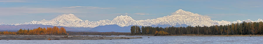 Alaska Range with Mt. Foraker, Mt. Hunter and Denali Photograph by Rainer Grosskopf