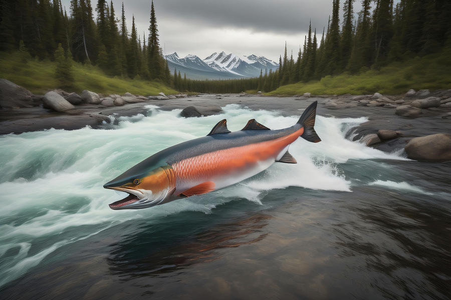 Alaska Salmon Run 005 Digital Art by Flees Photos