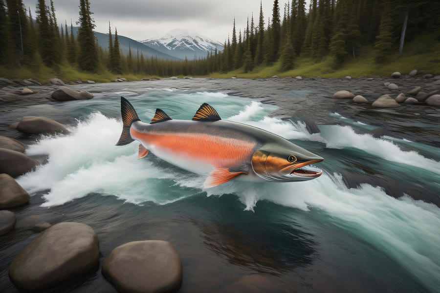 Alaska Salmon Run 006 Digital Art by Flees Photos