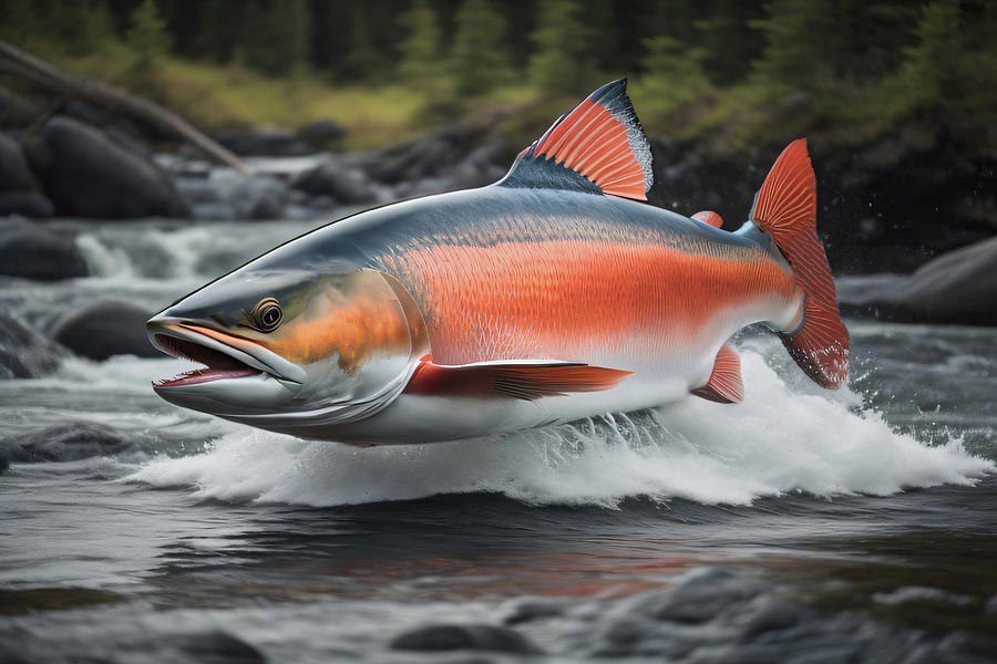 Alaska Salmon Run 008 Digital Art by Flees Photos