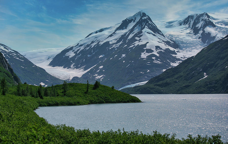 Alaska Snow Mountains Lake  Photograph by Chuck Kuhn
