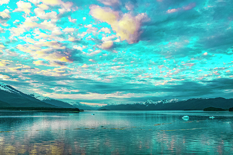 Alaska Sunset Inside Passage Digital Art by SnapHappy Photos