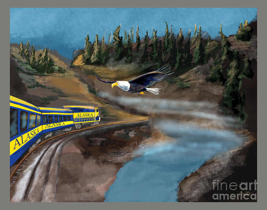 Alaska Train Digital Art by Doug Gist
