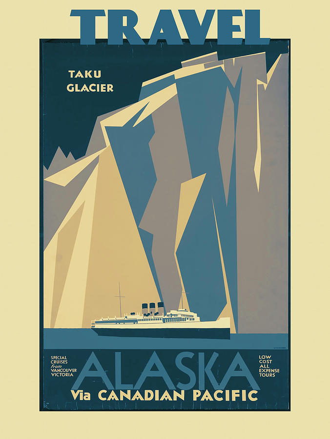 Vintage Drawing - Alaska Travel Poster by Travel Poster