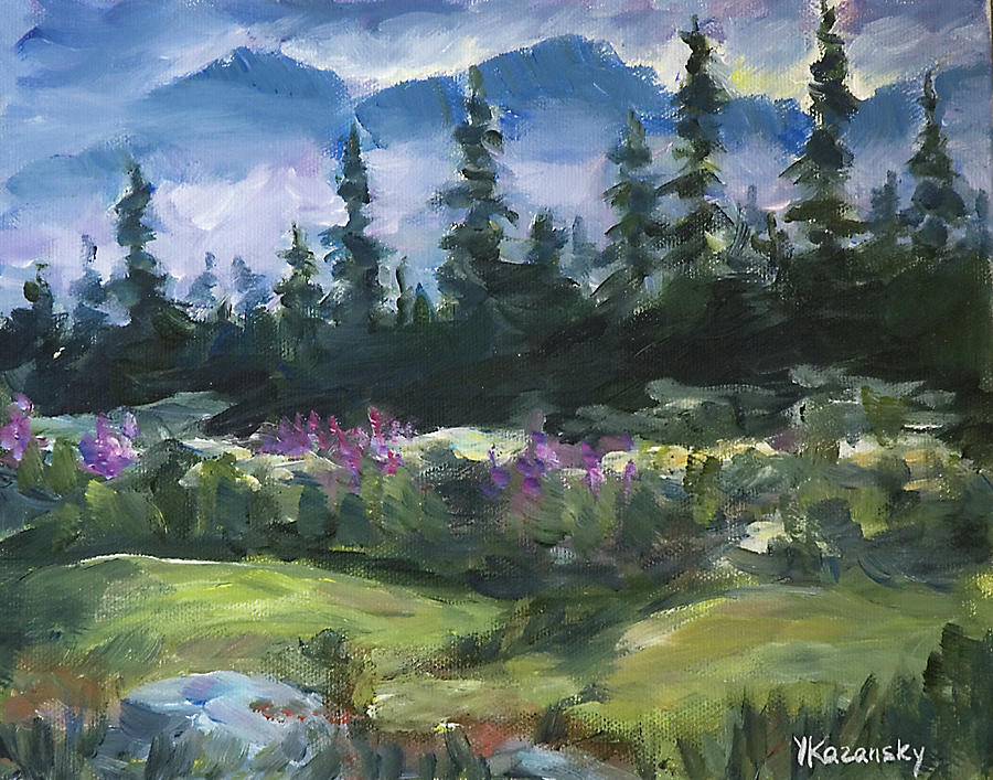 Alaska Woods near Homer Painting by Yulia Kazansky Alaska Woods near Homer Painting by Yulia Kazansky