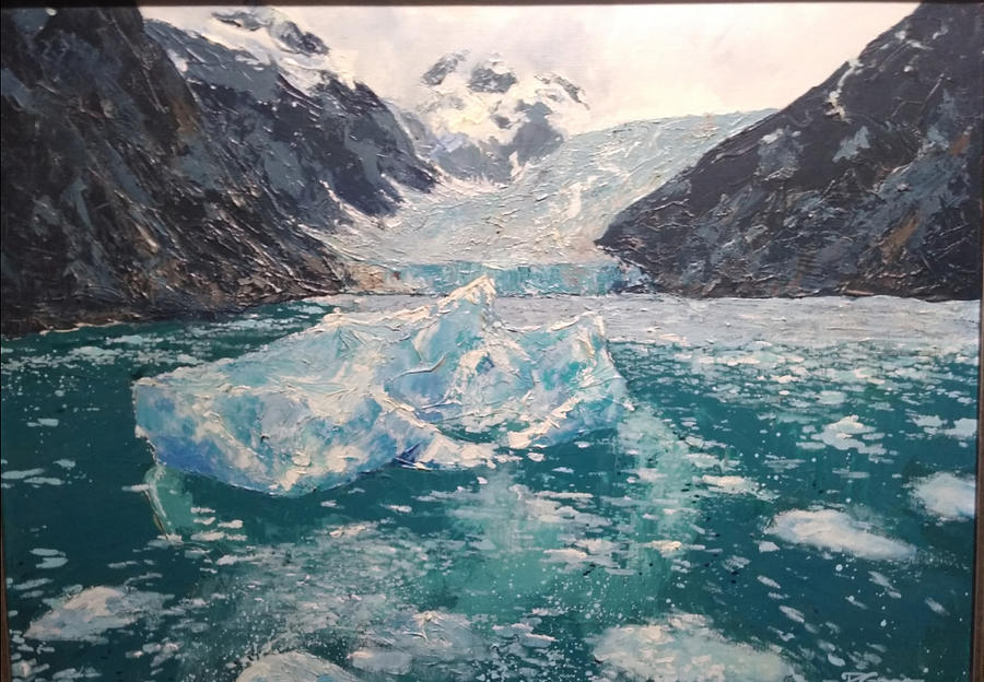 Alaskan Ice Cube Painting by David George - Fine Art America