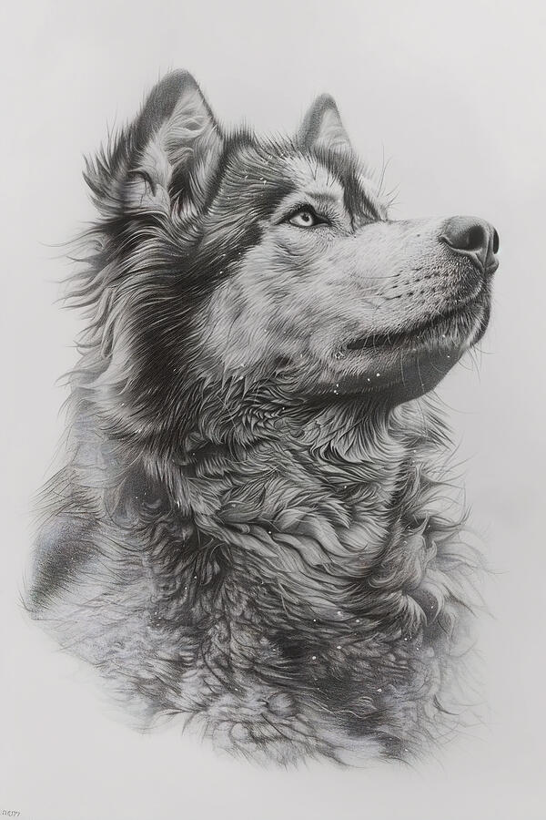 Alaskan Malamute Graphite Drawing 3 Drawing by David Mohn - Fine Art ...