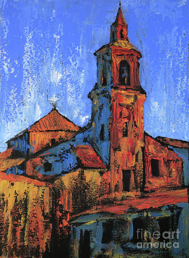 Alba de Tormes Church Painting by Denys Kuvaiev