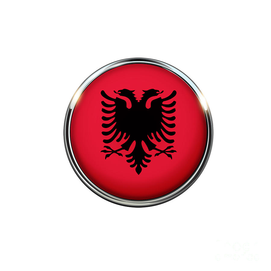 Gift Sticker Albania Flag USA American Chest Albanian Expat Country