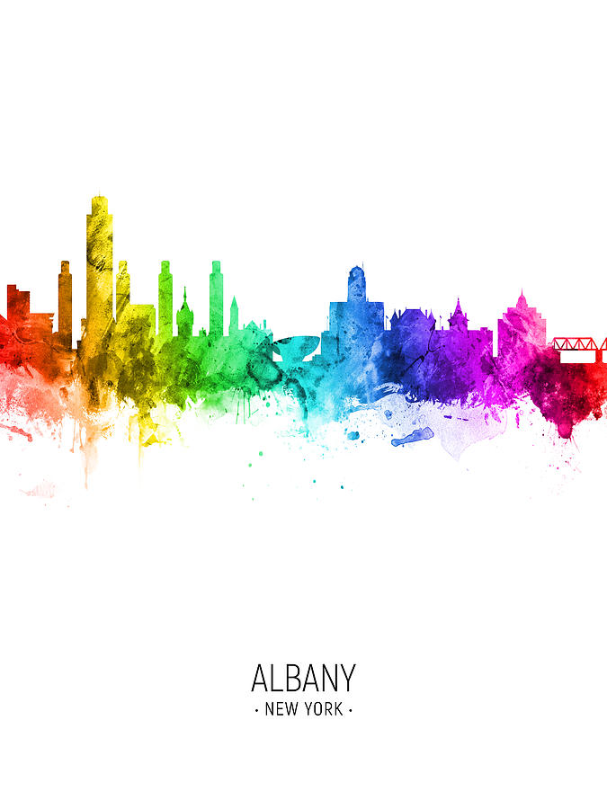 Albany New York Skyline #22 Digital Art by Michael Tompsett
