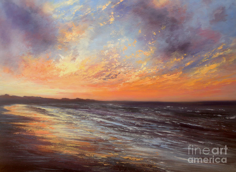 Albecq Sunset Painting by Valerie Travers