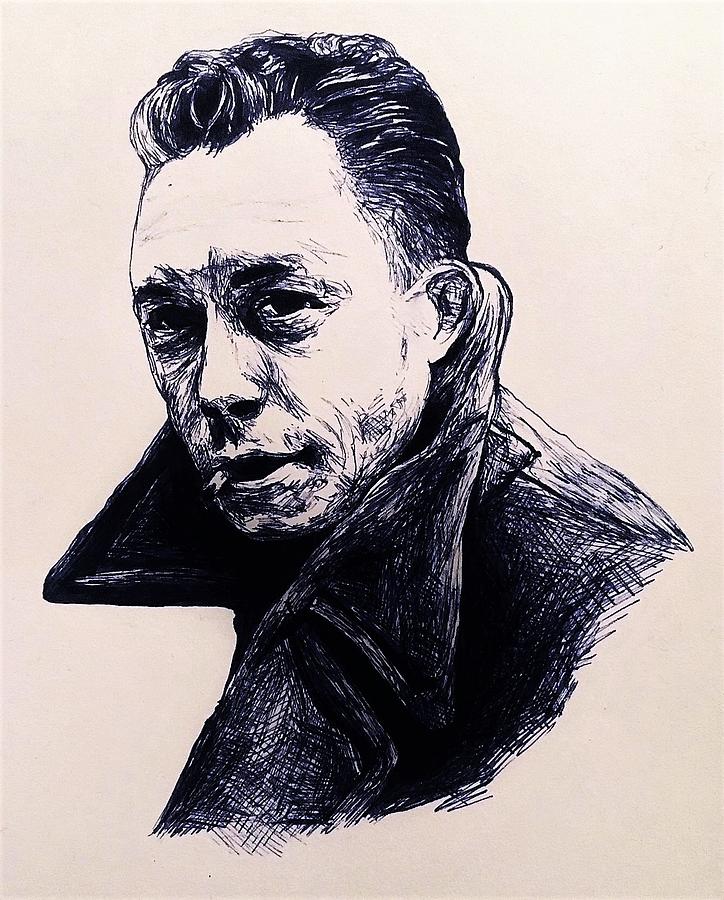 Albert Camus Drawing by Cherise Foster