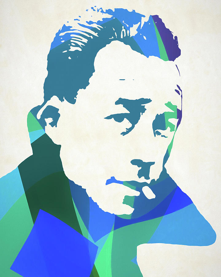 Albert Camus Modern Abstract Portrait Painting by Dan Sproul
