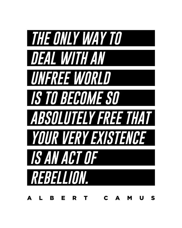 Albert Camus Quote - Typographic Print - Minimalist, Motivational, Inspiring - Freedom Digital Art by Studio Grafiikka