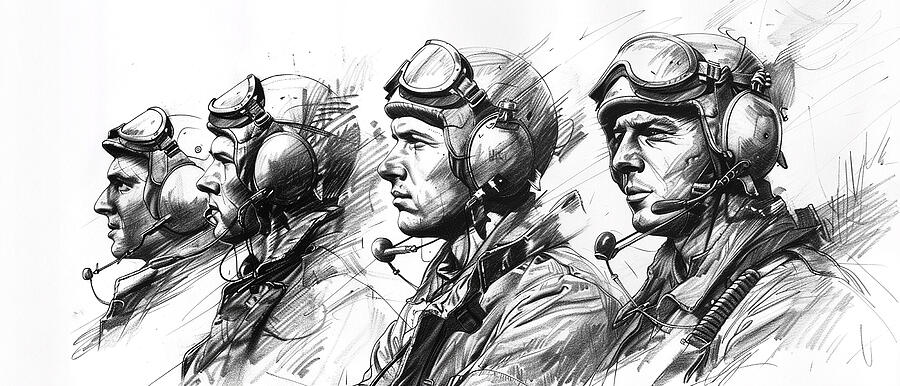 Spitfire Mixed Media - Albert Capstaff Pencil Sketch 9 by Stephen Smith Galleries