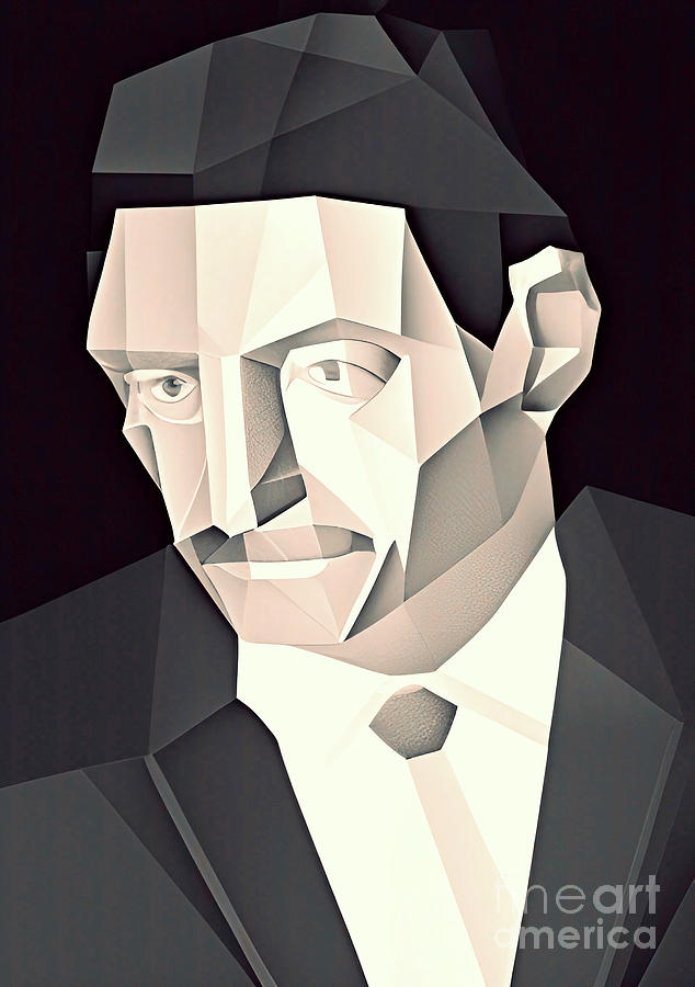 Criminal Albert DeSalvo geometric portrait Digital Art by Christina Fairhead