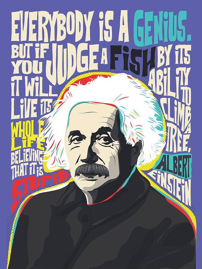 Albert Einstein Digital Art - Albert Einstein 12x16 by BONB Creative