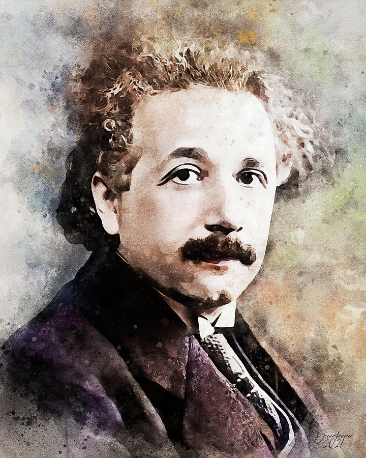 Albert Einstein Painting By Dreamframer Art - Fine Art America