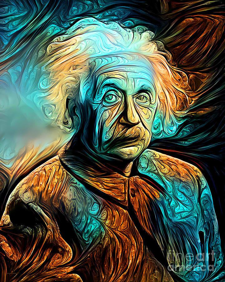 Albert Einstein in a Edvard Munch World 20210714 Photograph by Wingsdomain Art and Photography