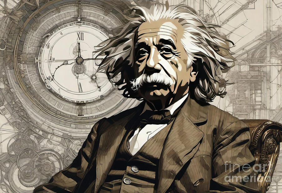 Albert Einstein Digital Art by Mark Miller
