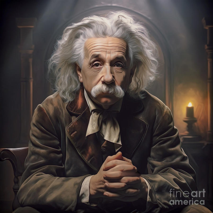 Albert Einstein Digital Art - Albert Einstein Portrait by Mark Ashkenazi