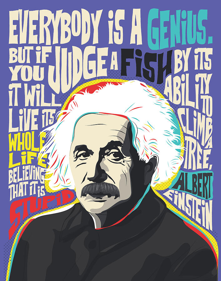 Albert Einstein Digital Art - Albert Einstein Quote Pop Art 11x14 in by BONB Creative