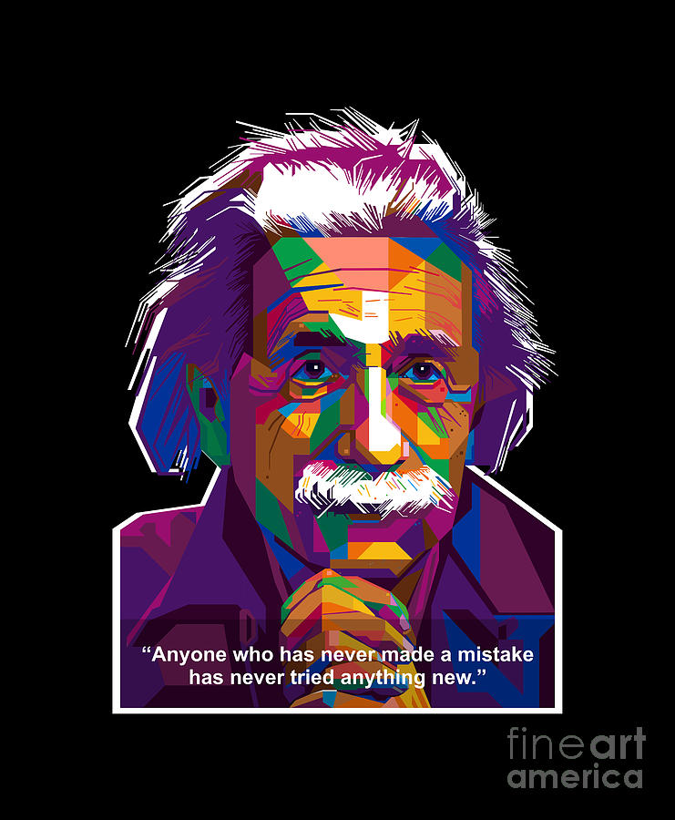 Albert Einstein Quotes Digital Art By Baturaja Vector Fine Art America