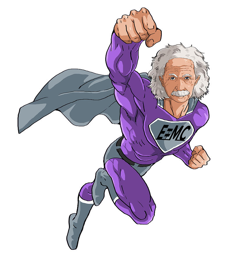 Albert Einstein The Science Super Hero Digital Art By Stanley Quincy