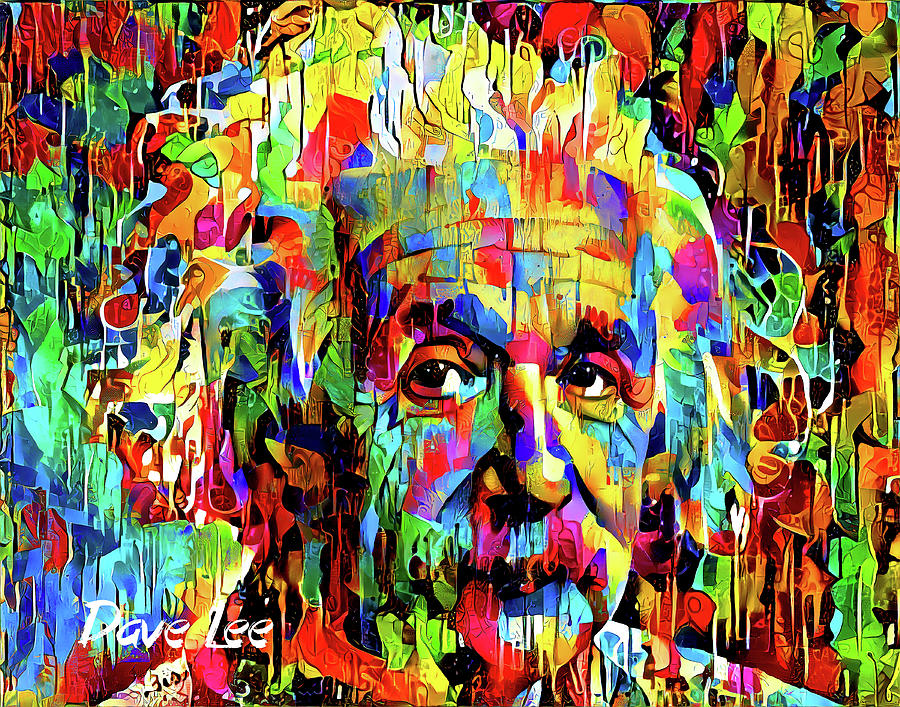 Albert the Colorful Genius Digital Art by Dave Lee