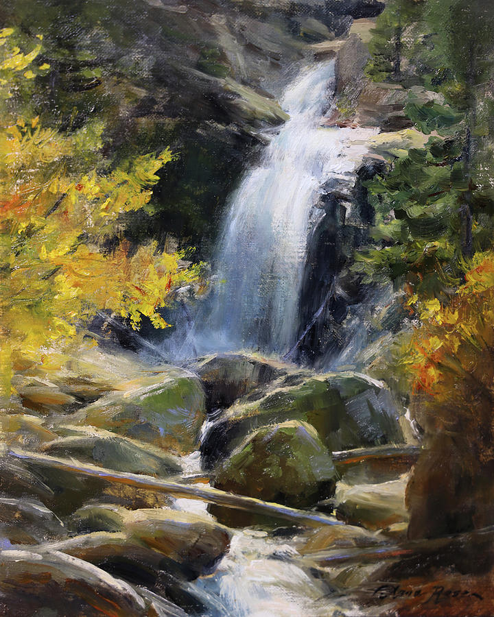 Rocky Mountain National Park Painting - Alberta Falls, October by Anna Rose Bain