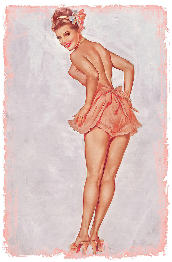 Vintage Digital Art - Alberto Vargas Pin Up Girl 27L by John Shepherd