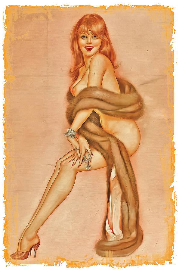 Vintage Digital Art - Alberto Vargas Pin Up Girl 32L by John Shepherd