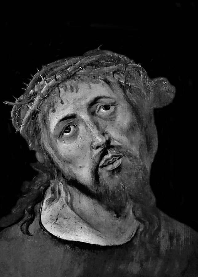 Albrecht Durer Jesus in Black and White Photograph by Munir Alawi