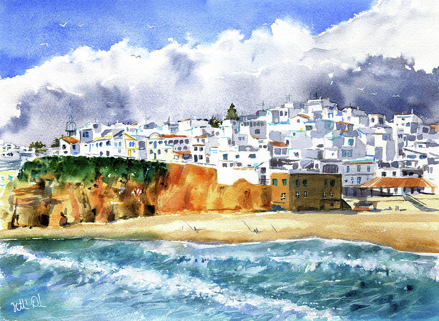 Albufeira Algarve Portugal Painting Painting by Dora Hathazi Mendes