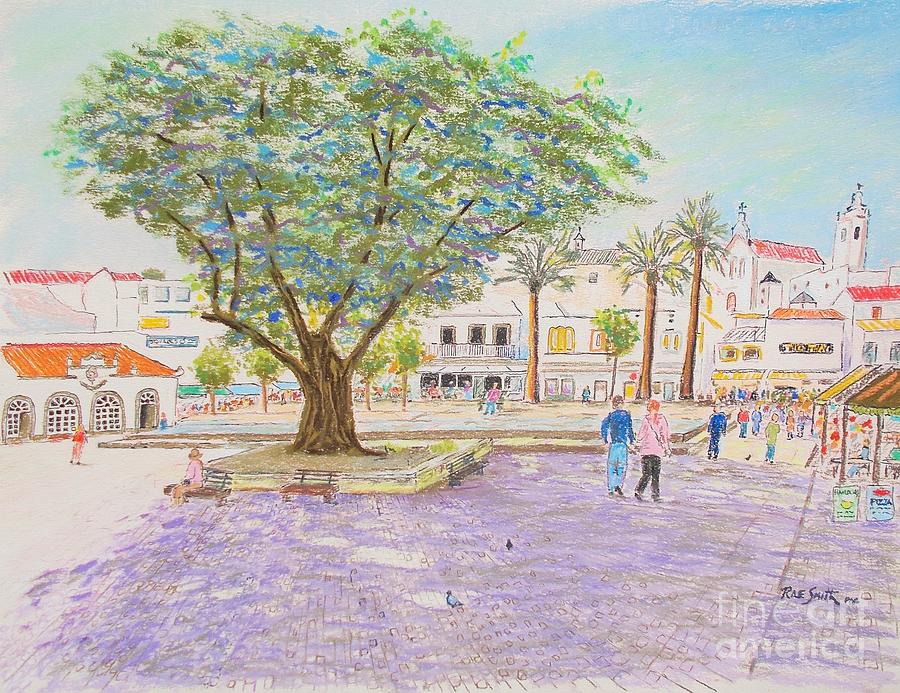 Albufera Town Square  Pastel by Rae  Smith PAC