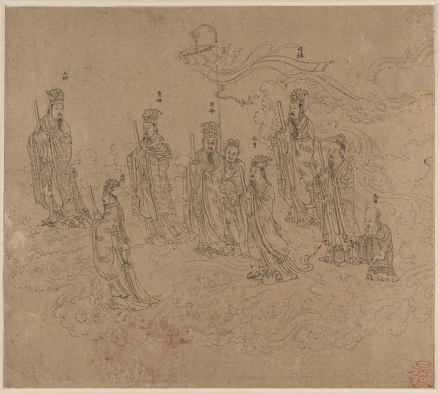 Album Of Daoist And Buddhist Themes Procession Of Daoist Deities Leaf