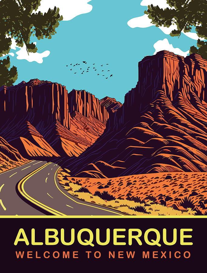 Albuquerque Digital Art - Albuquerque Highway, NM by Long Shot