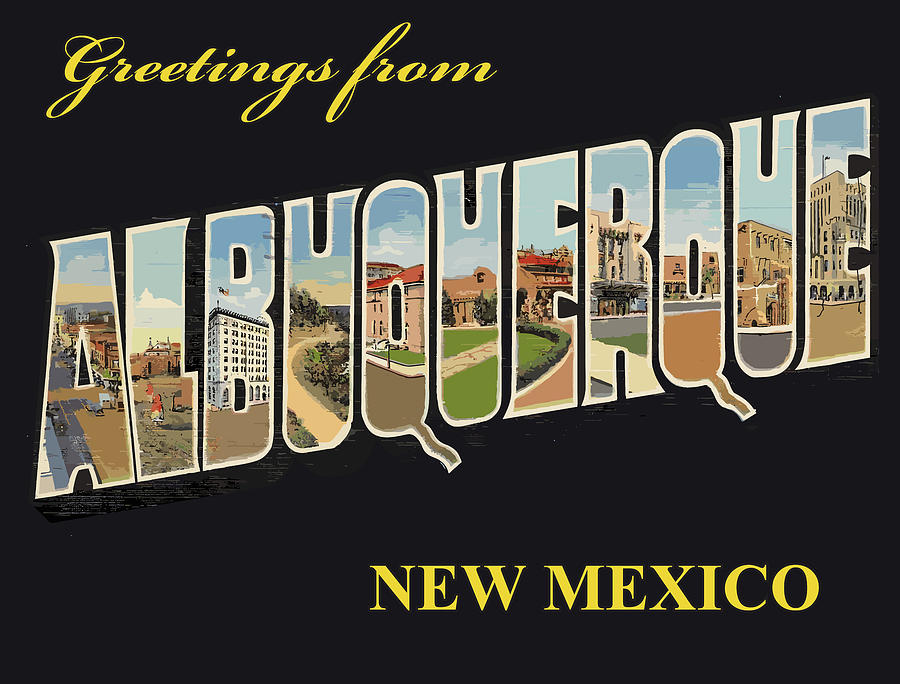 Albuquerque Digital Art - Albuquerque Letters by Long Shot
