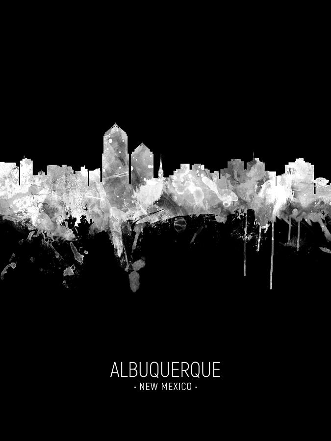 Albuquerque Digital Art - Albuquerque New Mexico Skyline #21 by Michael Tompsett