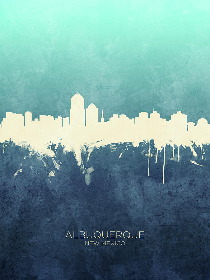 Albuquerque New Mexico Skyline #44 Digital Art by Michael Tompsett