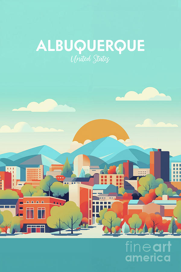 Albuquerque Travel Poster, Albuquerque Print, Albuquerque New Mexico Wall Art, American City Print Photograph