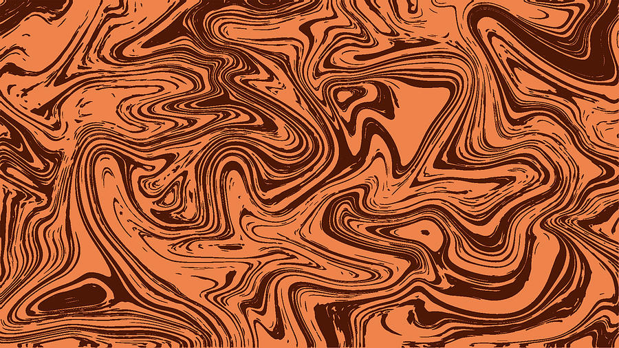 Alcester 01 - Contemporary Abstract - Fluid Painting - Marbling Art - Coffee Brown Digital Art by Studio Grafiikka