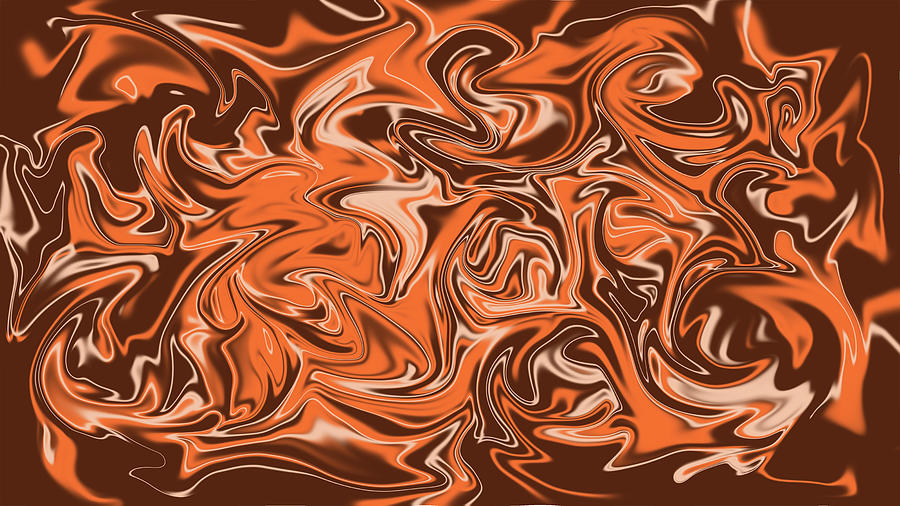 Abstract Digital Art - Alcester 02- Contemporary Abstract - Fluid Painting - Marbling Art - Coffee Brown by Studio Grafiikka