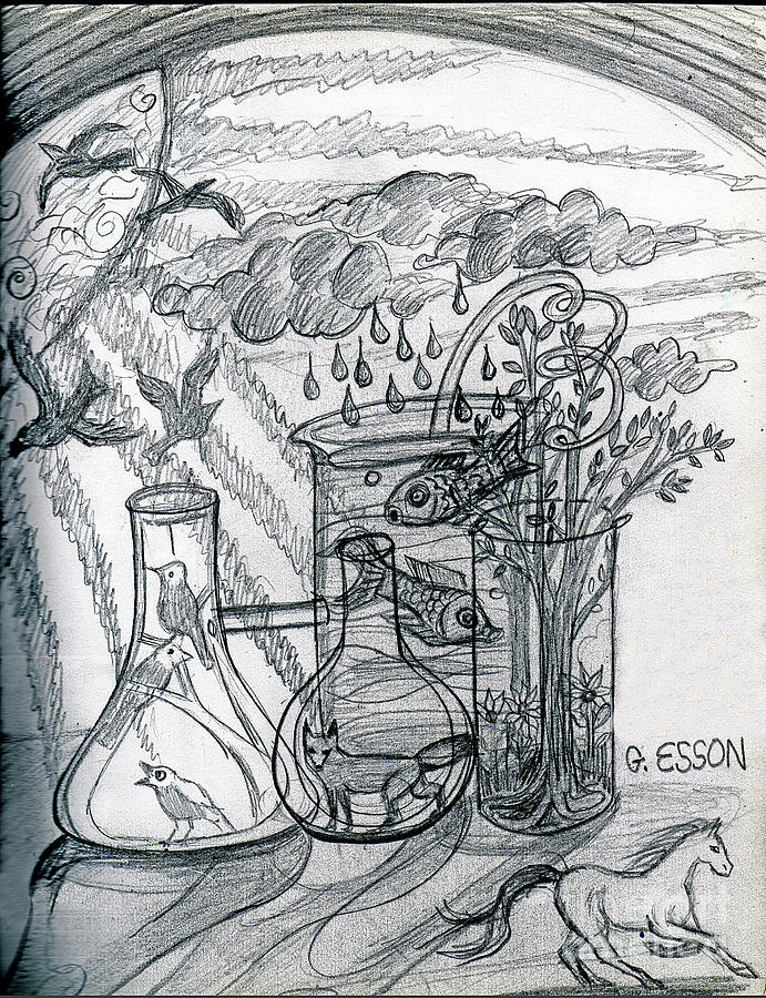 Alchemy Drawing - Alchemy by Genevieve Esson