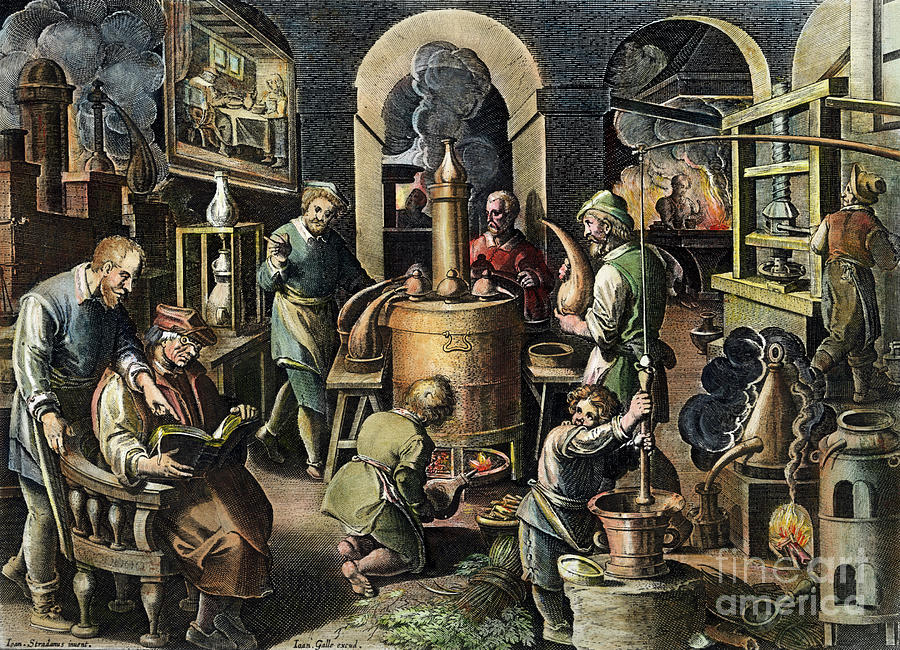 Alchemy Laboratory Photograph by Granger