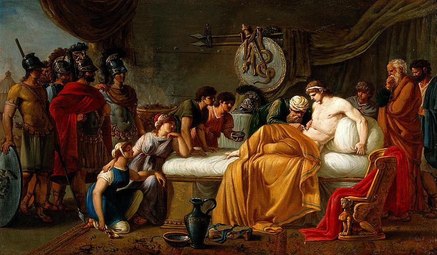 Alcibiade Blesse The Wounded Alcibiades Painting By Jean Charles Nicaise Perrin Fine Art America