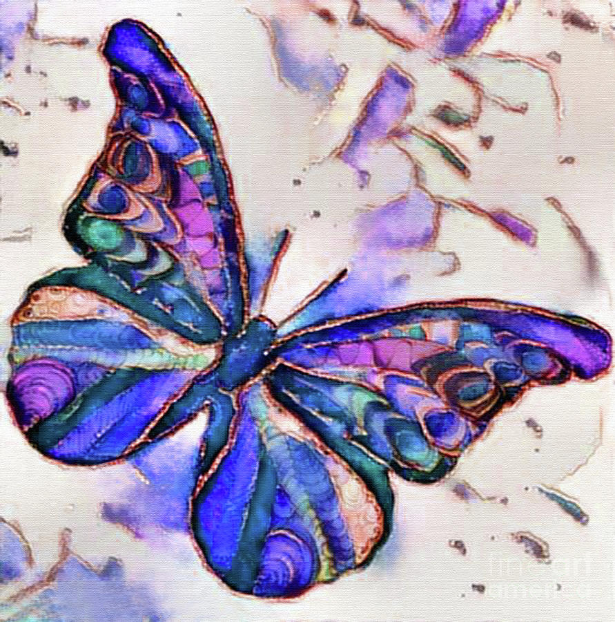 Alcohol Ink Butterfly Digital Art by Nina Silver