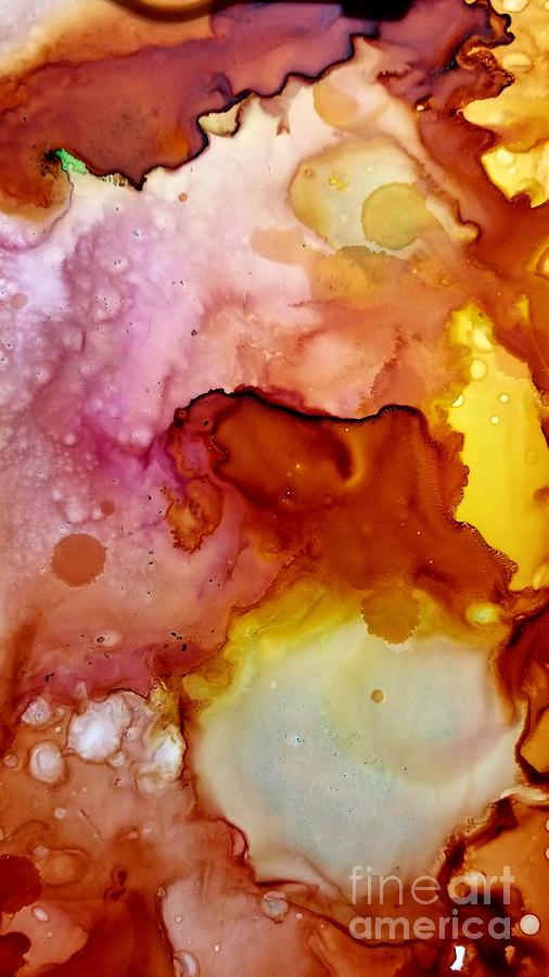 Orange Sunshine No 1 in Alcohol Ink Mixed Media by Expressions By Stephanie